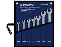 Набор ключей гаечных комбинированных трещоточных с реверсом 8-19 мм 7 шт THORVIK CRRWS7TB