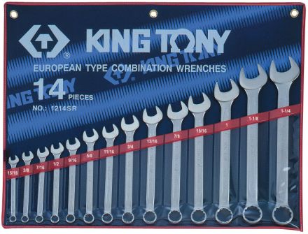 Набор комбинированных ключей 5/16&quot;-1-1/4&quot; 14 предметов KING TONY 1214SR