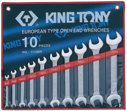 Набор рожковых ключей 6-28 мм 10 предметов KING TONY 1110MR