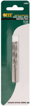Сверла по металлу HSS полированные в блистере 3,5 мм ( 2 шт.) FIT 33807