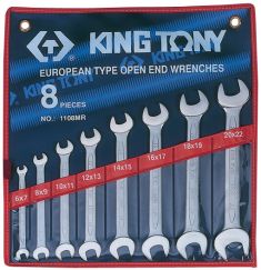 Набор рожковых ключей 6-22 мм 8 предметов KING TONY 1108MR